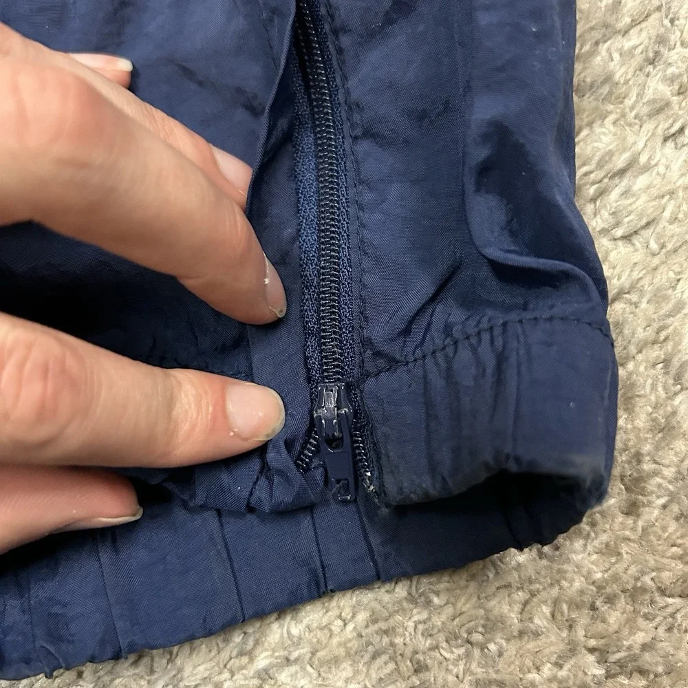 Vintage Nike Track Pants Mens Large Nylon Baggy Navy Blue 32
